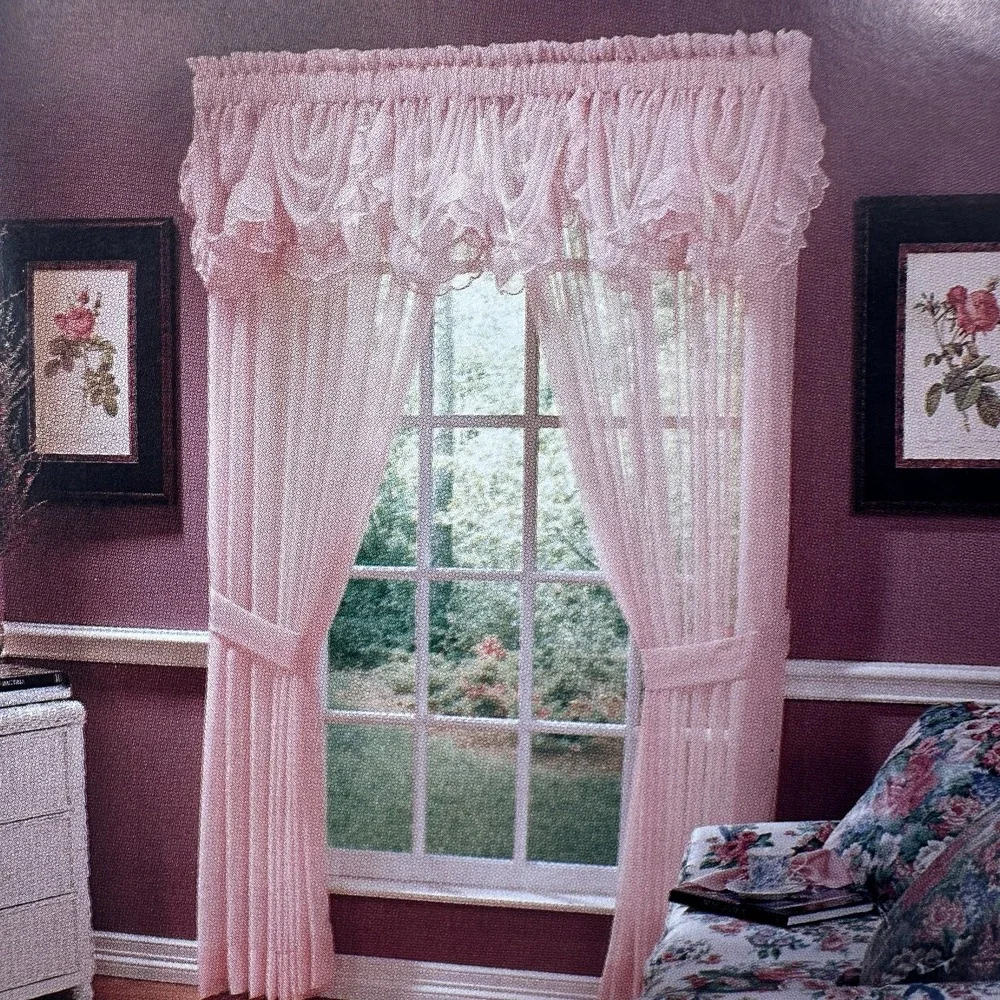 VTG Lizette Ascot Valance Shear Soft Peach Ruffle 21